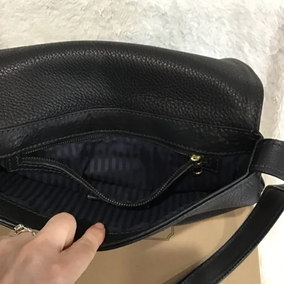 VTG Coach Sonoma Black Flap Crossbody Bag 90s Pebbled Leather Classic City - Picture 8 of 14